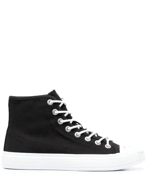 Acne Studios Contrasting Toe-cap Lace-up Sneakers in Black