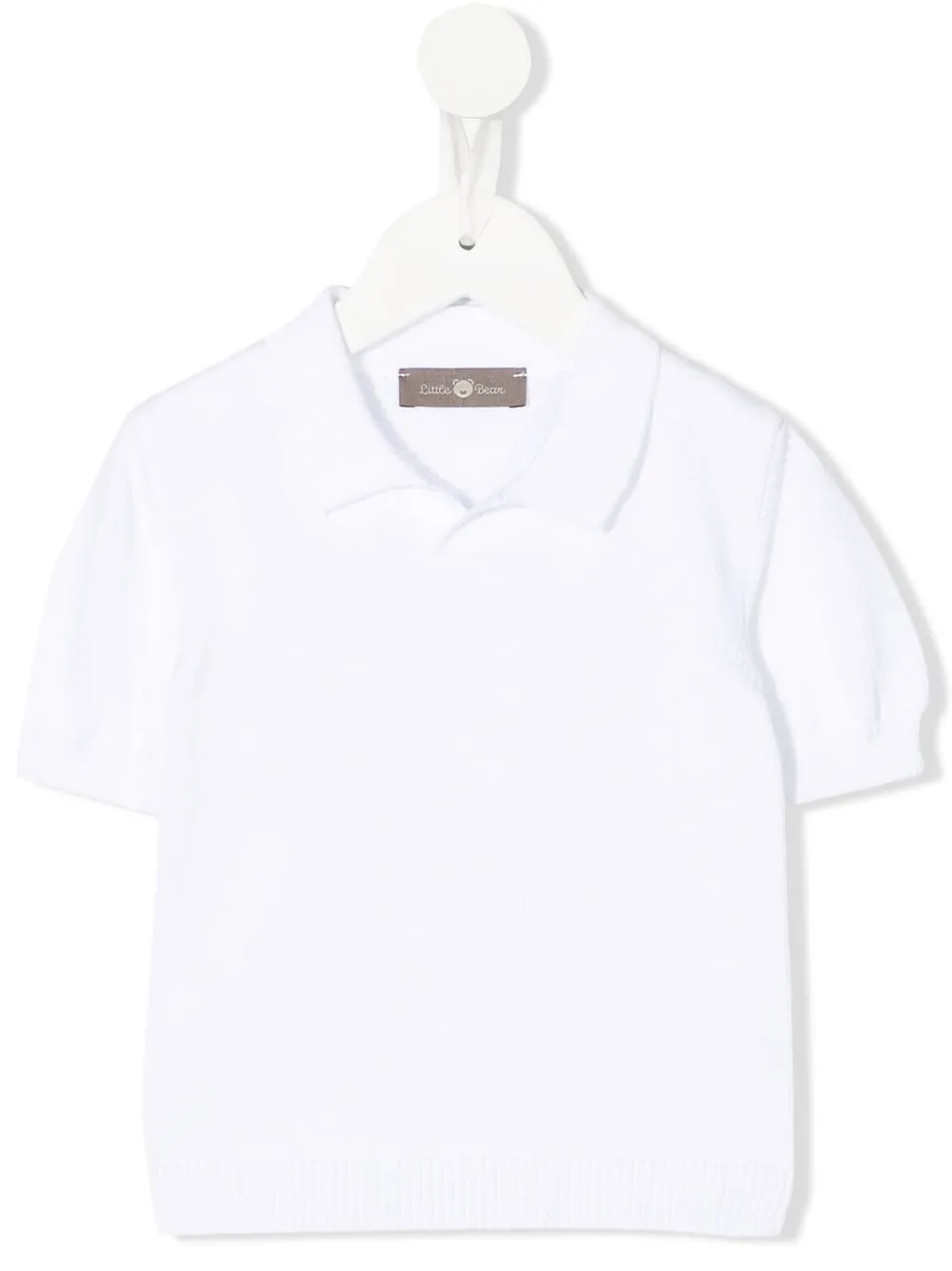 

Little Bear short-sleeve knitted polo shirt - White