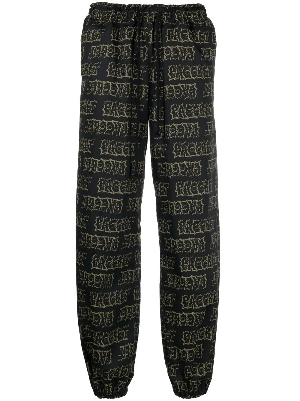 

PACCBET pantalones anchos con logo estampado - Negro