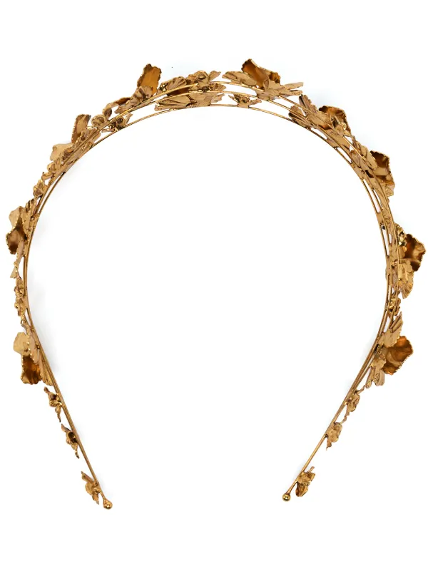 Jennifer Behr Gold Floral Headband - Gold Sariyah Headband -- Gold – Jennifer Behr LLC main image 4