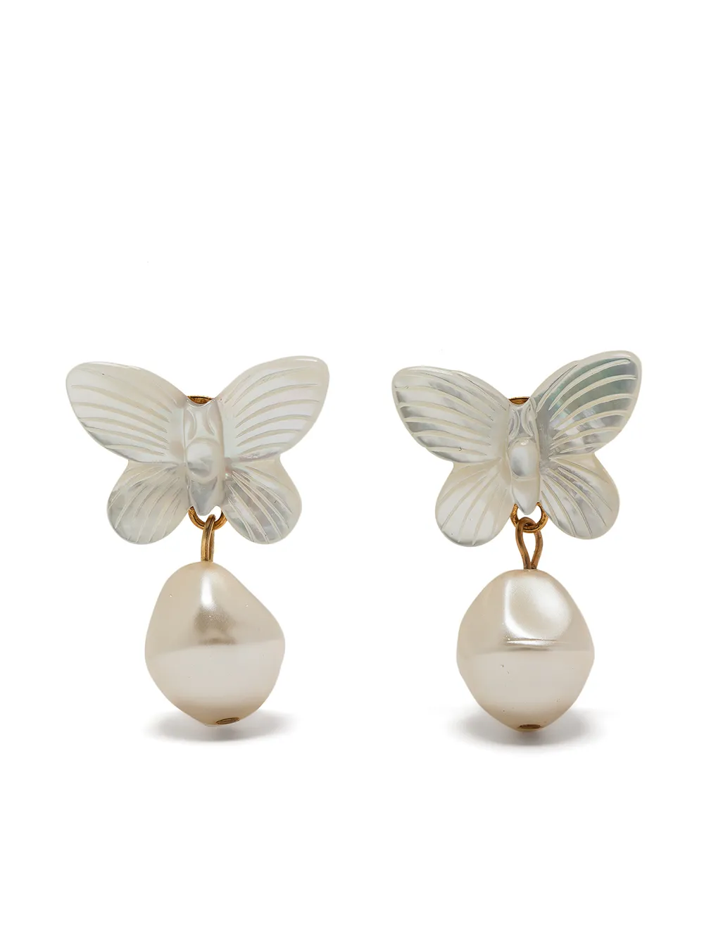 

Jennifer Behr aretes Brea con dije de mariposa - Blanco