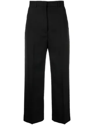 Acne Studios クロップド ストレートパンツ | ブラック | FARFETCH JP