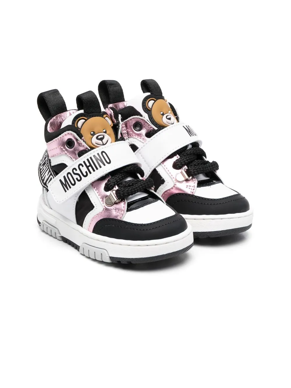 

Moschino Kids tenis con cierre autoadherente - Blanco