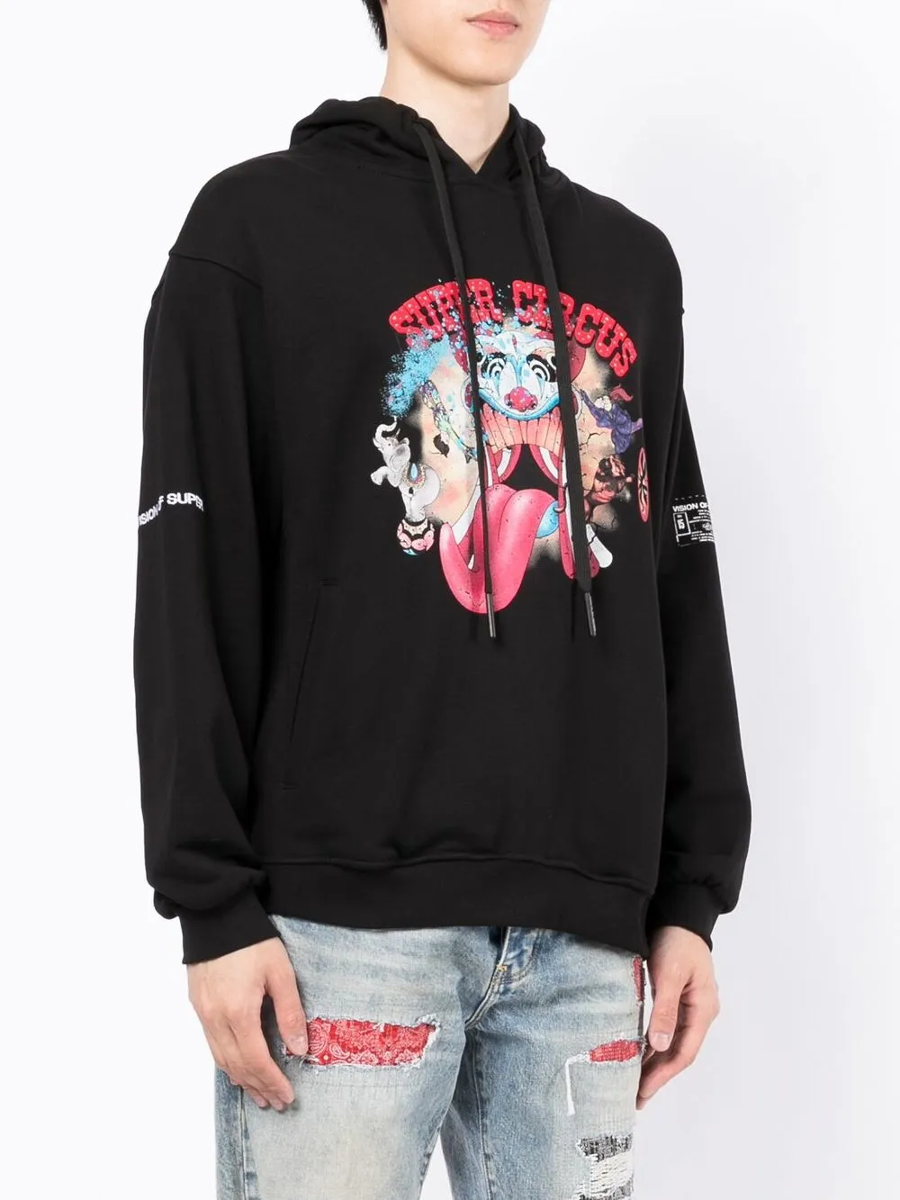 Vision Of Super Super Circus Graphic-print Hoodie In Schwarz