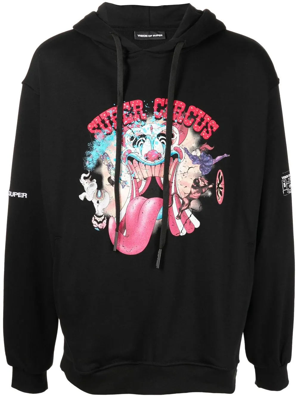 Vision Of Super Super Circus Graphic-print Hoodie In Schwarz