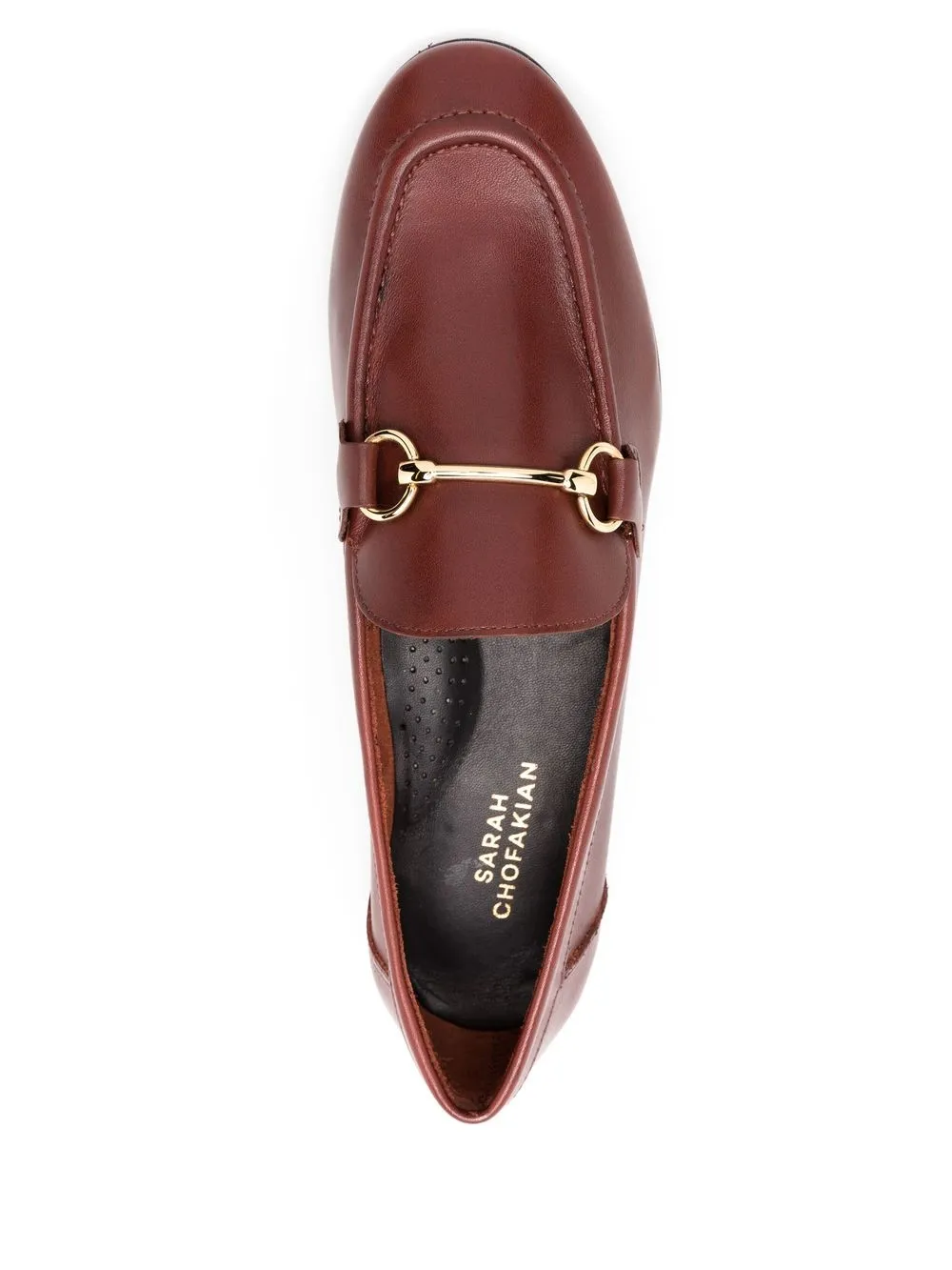 Shop Sarah Chofakian Siena Horsebit Loafers In Red