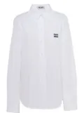 Miu Miu button-down embroidered-logo poplin shirt - White