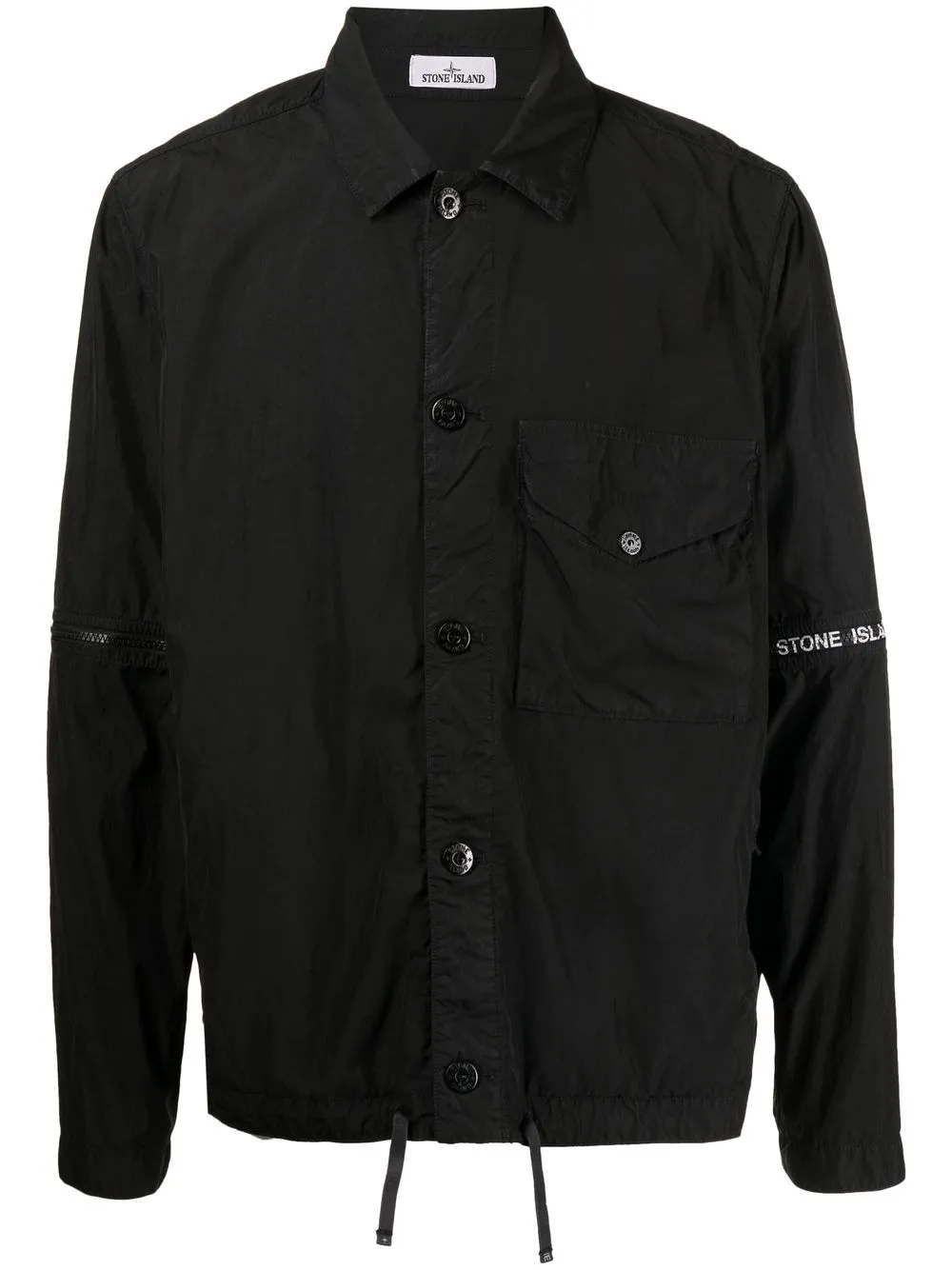 Stone Island Detachable-sleeve Shirt Jacket In Black ModeSens