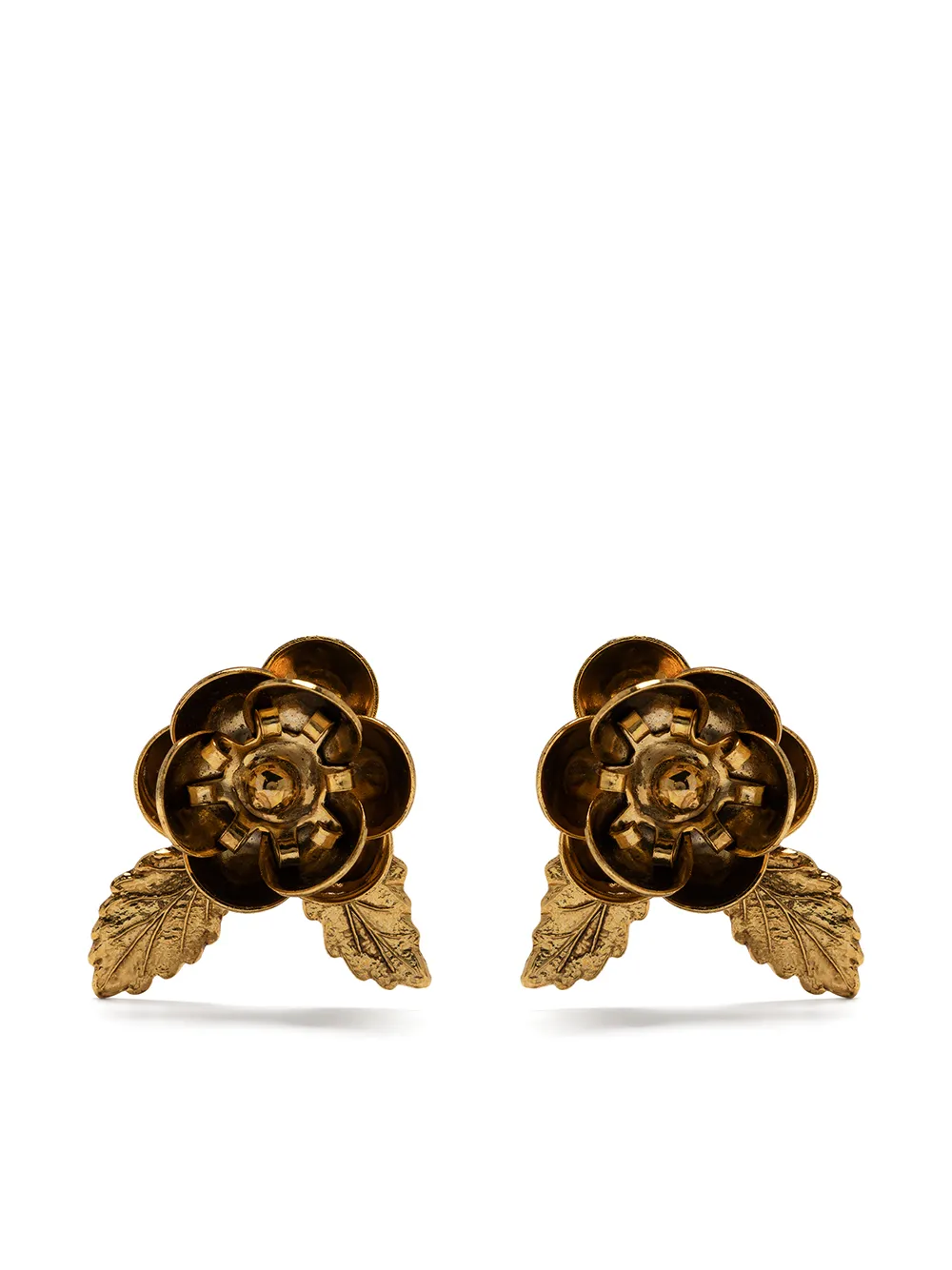 

Jennifer Behr aretes Flavia con floral - Dorado