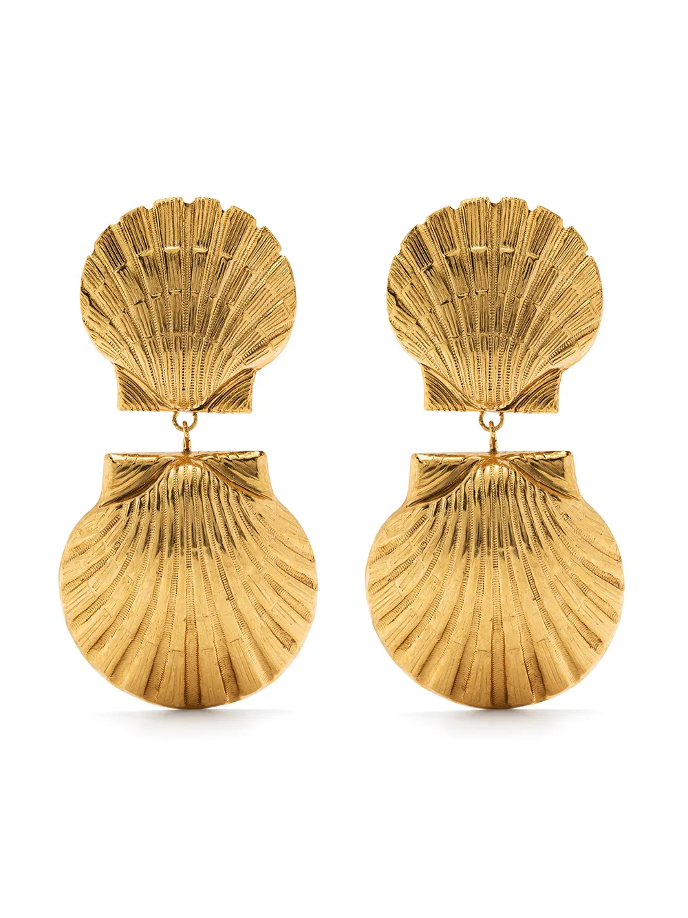 

Jennifer Behr aretes Kailini con forma de concha de mar - Dorado