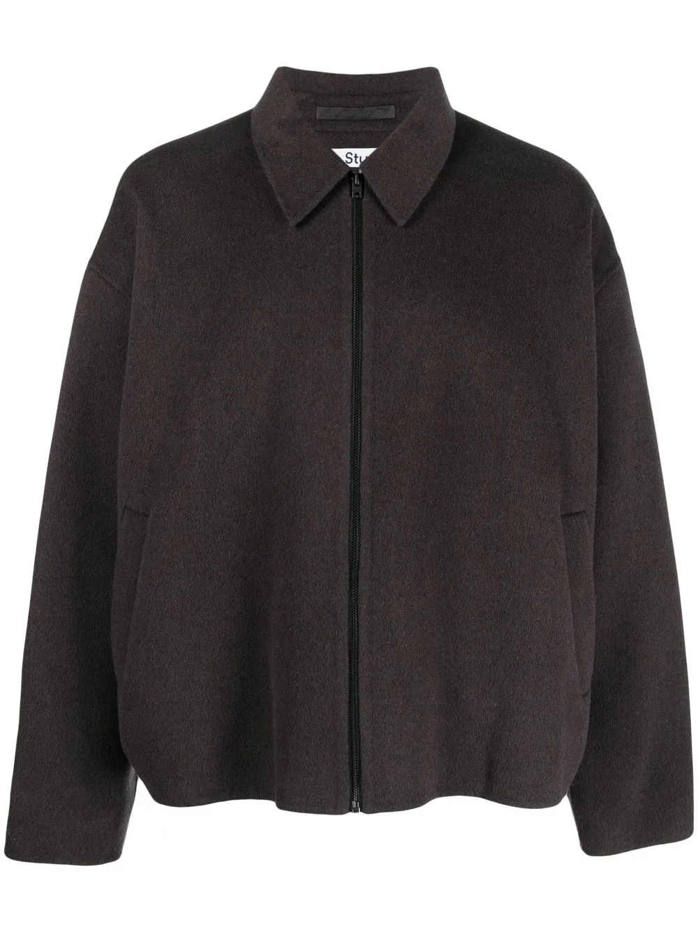 

Acne Studios zipped wool shirt jacket - Grey