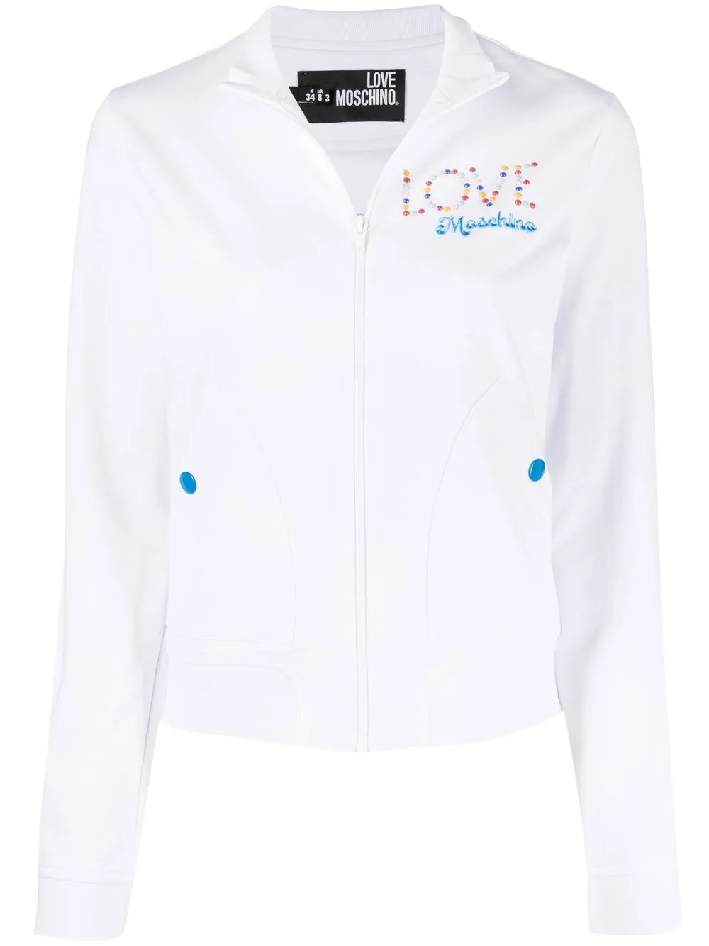 logo-print zip-up jumper