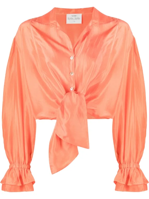 Forte Forte knot-front Habotai Silk 