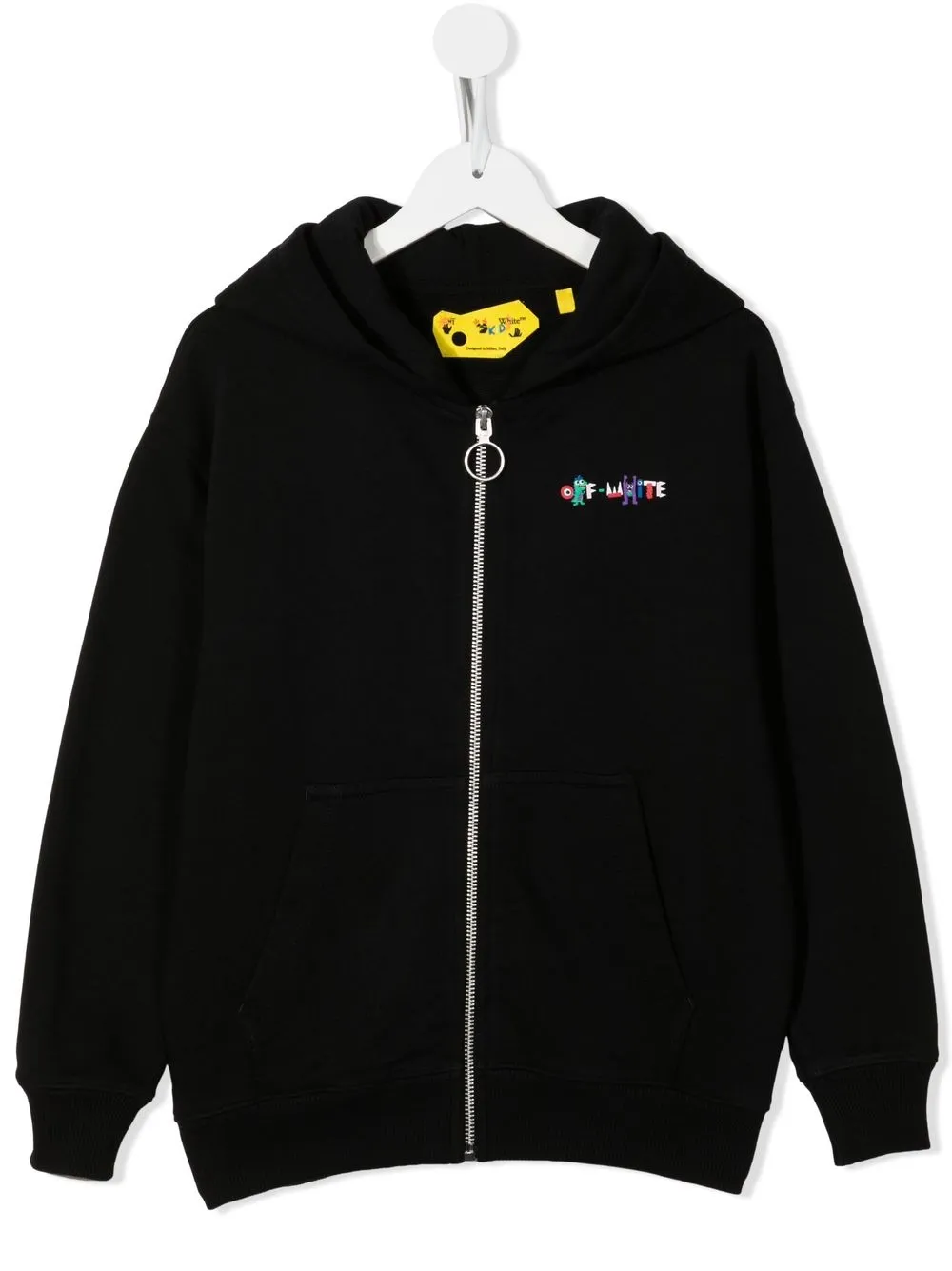 

Off-White Kids logo embroidered hoodie - Black