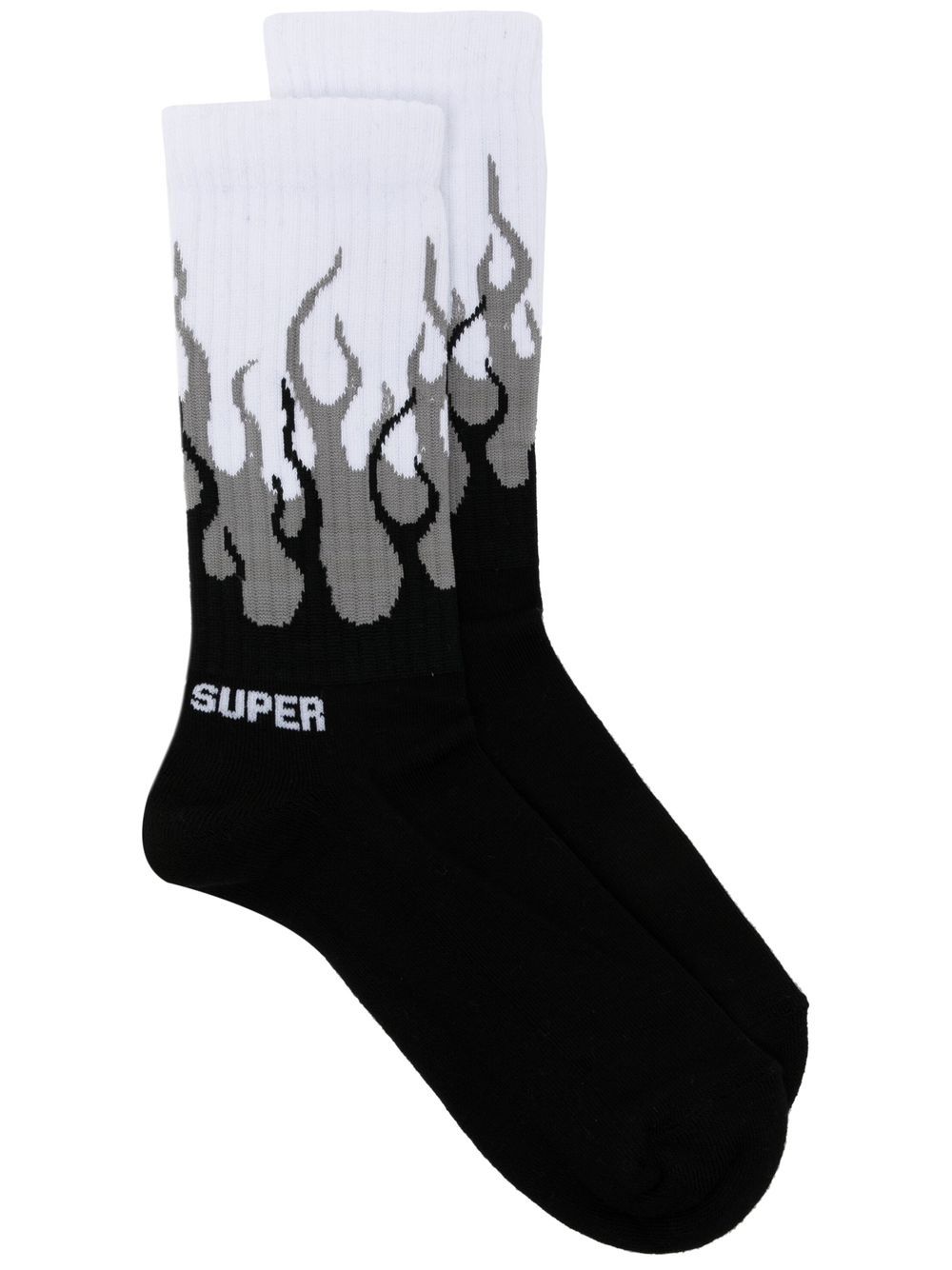 Shop Vision Of Super Flame-print Socks In Black