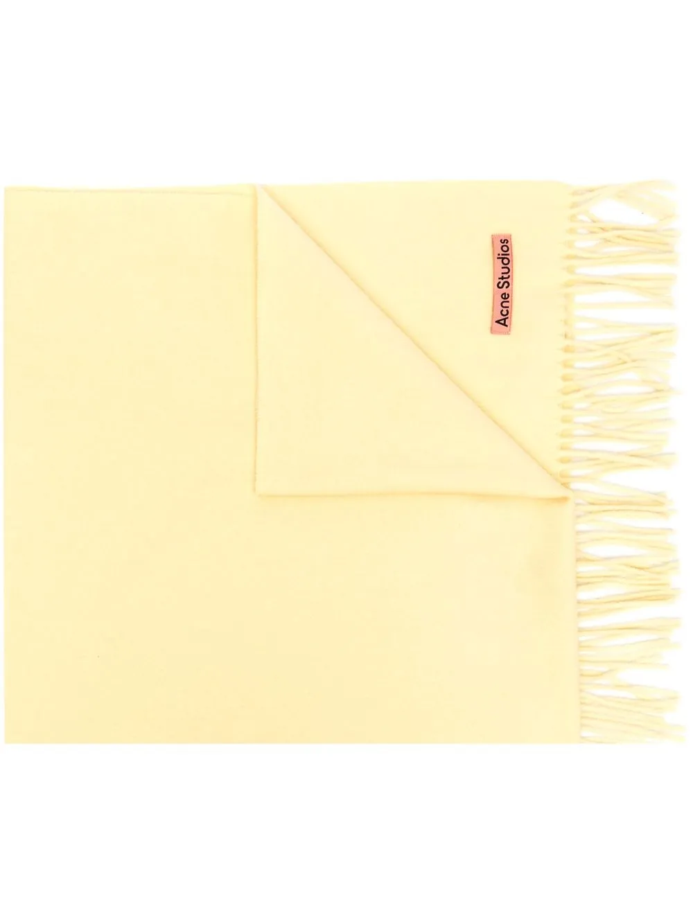 

Acne Studios logo-patch fringed scarf - Yellow