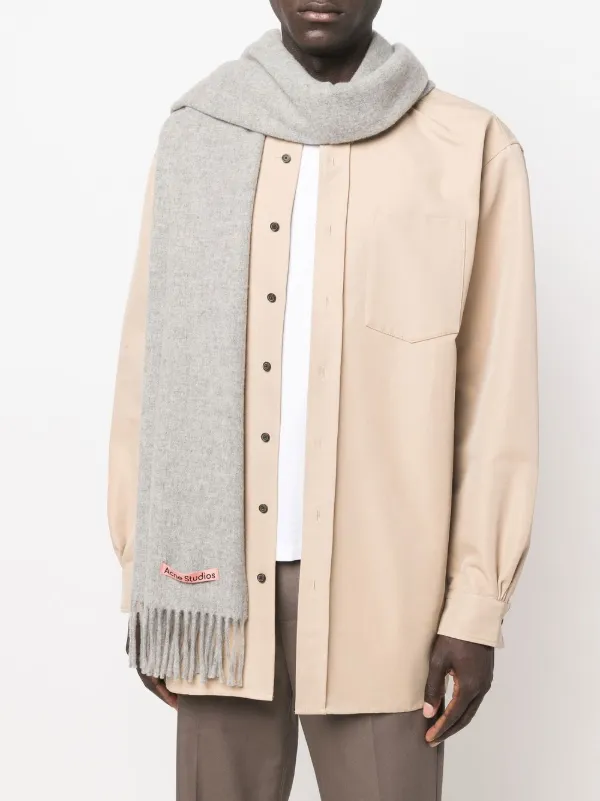 Acne Studios フリンジ スカーフ | グレー | FARFETCH JP