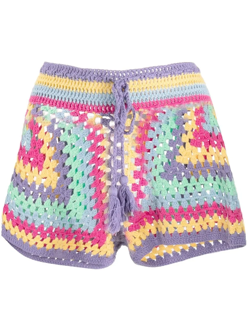 

MC2 Saint Barth drawstring crochet-knit shorts - Pink