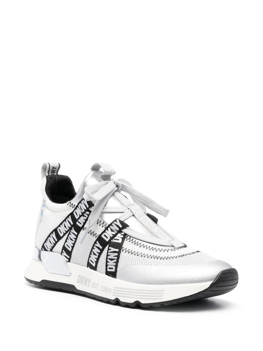 Shop Dkny Side Logo-print Sneakers In White