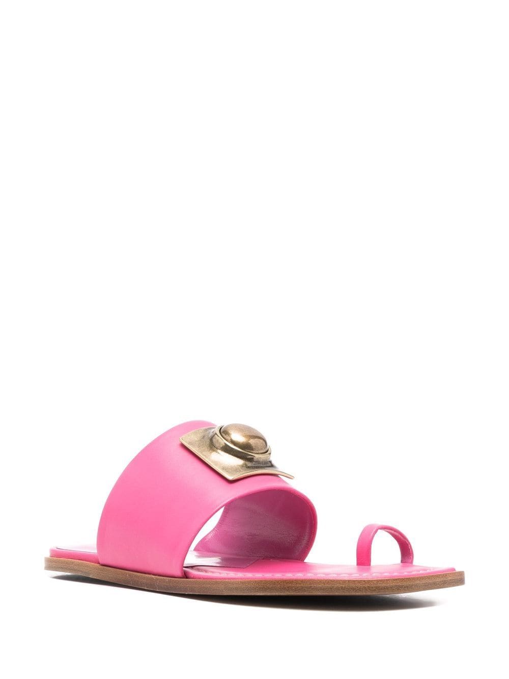 Shop Etro Ball-stud Toe-strap Sandals In Pink