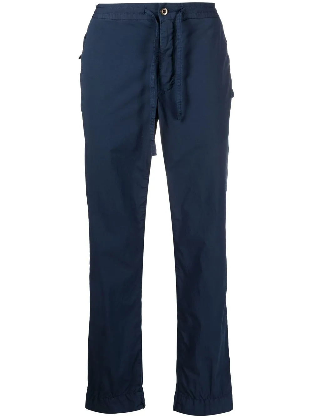 Shop Incotex Drawstring-waist Straight-leg Trousers In Blue