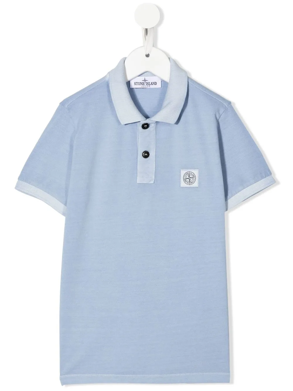 

Stone Island Junior playera tipo polo con parche del logo - Azul