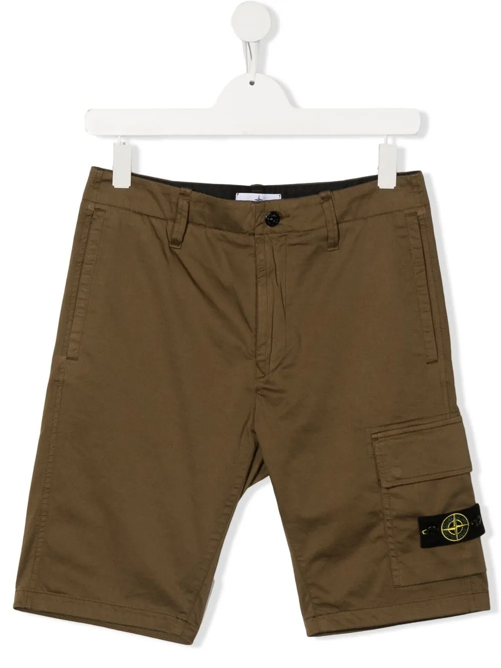 

Stone Island Junior shorts tipo cargo con parche del logo - Verde