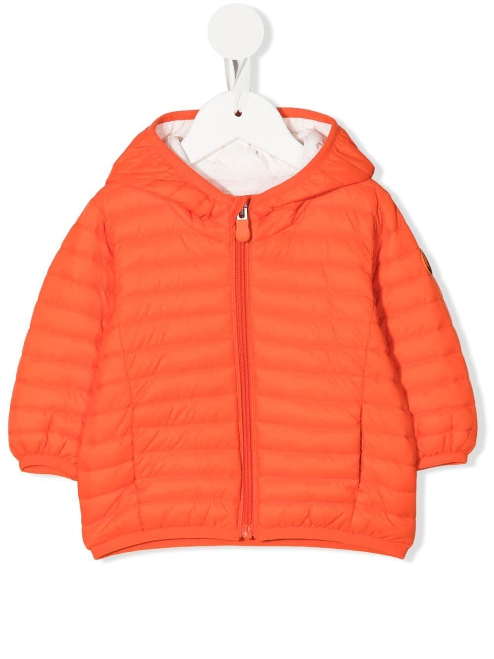 Shop Save The Duck Padded Zip-up Hooded Jacket In Orange
