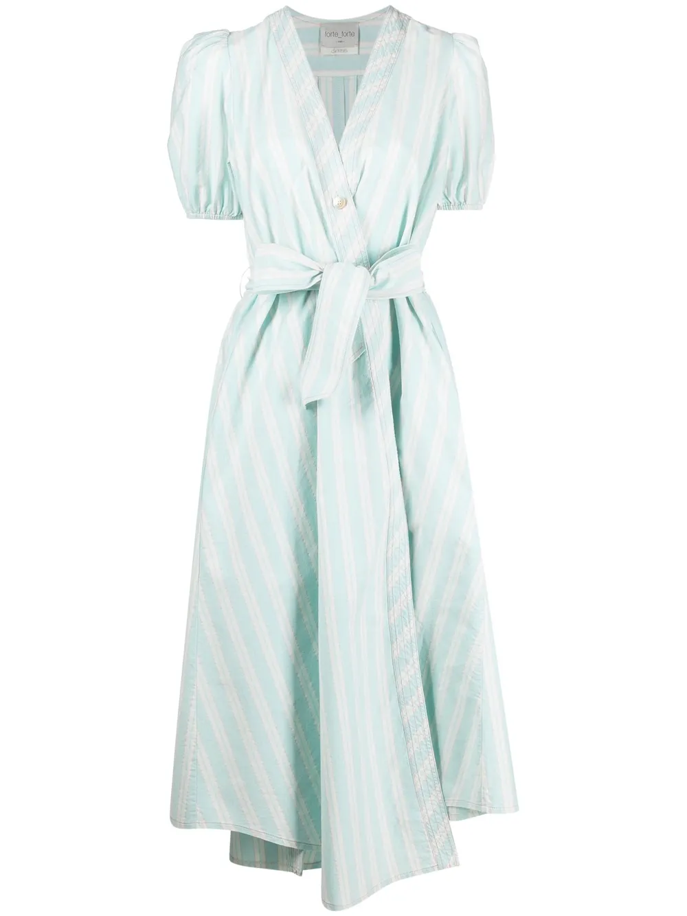 

Forte Forte short-sleeve striped wrap dress - Blue