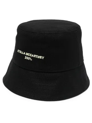Stella McCartney logo-embroidered Bucket Hat | Black | FARFETCH
