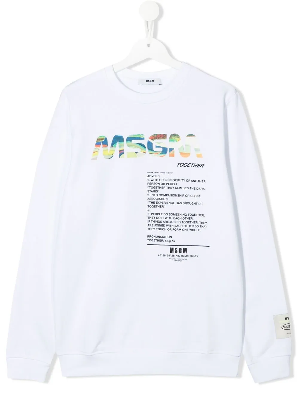 Msgm Teen Logo-print Cotton Sweatshirt In White