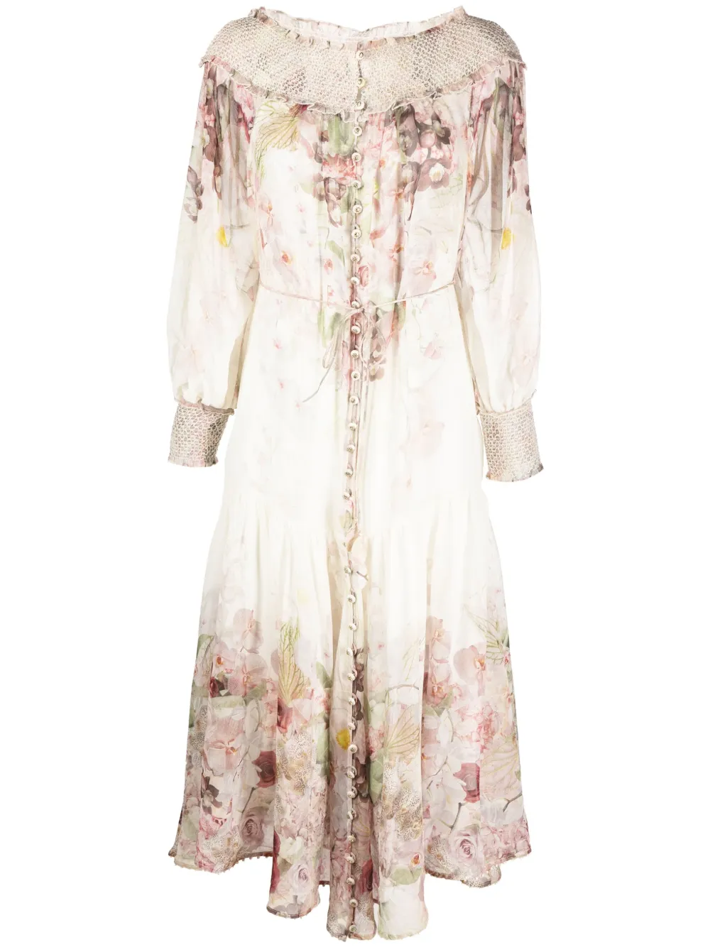 

ZIMMERMANN vestido midi Dancer con hombros descubiertos - Blanco