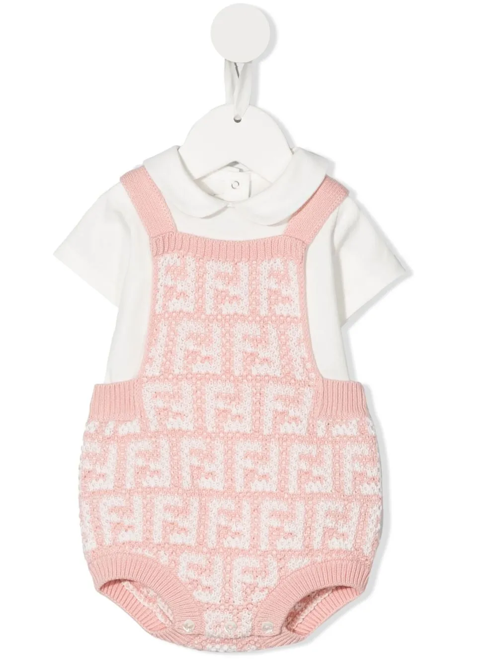 Fendi Kids モノグラム ロンパース - ピンク Fendi Kids モノグラム ロンパース - ピンク