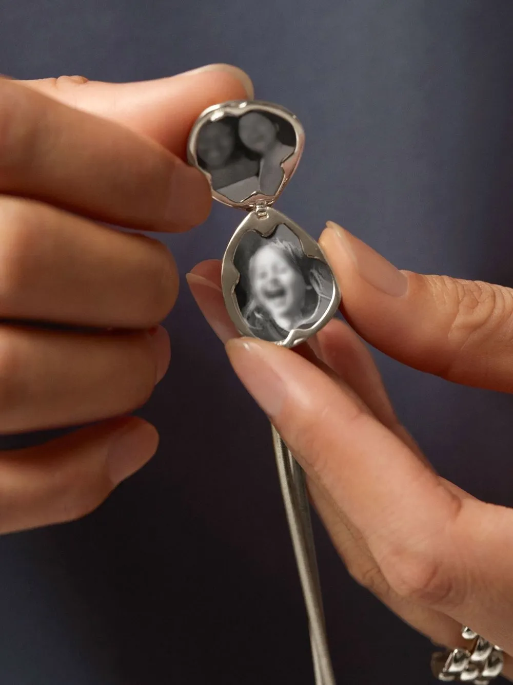 Monica Vinader Sterling Silver Deia Pebble Locket In Silver