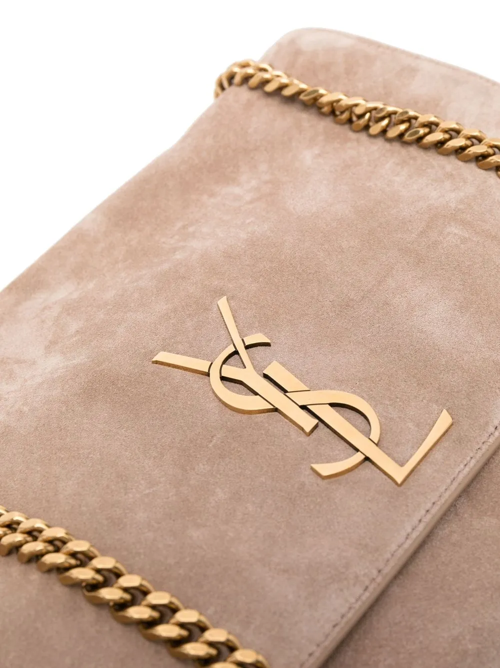 Saint Laurent Kate Monogramplaque Shoulder Bag In Neutrals ModeSens