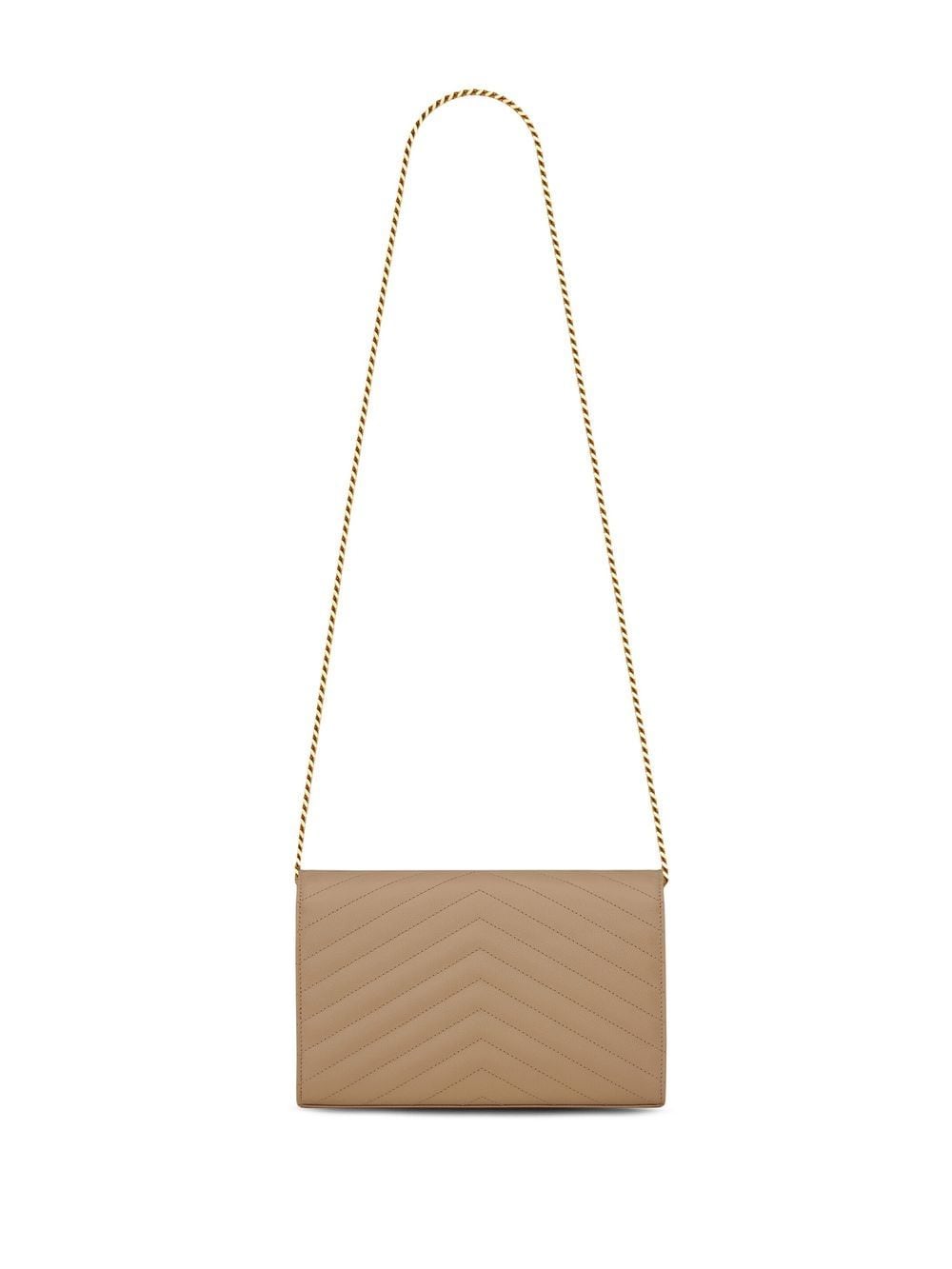 Shop Saint Laurent Monogram Envelope Clutch Bag In Neutrals
