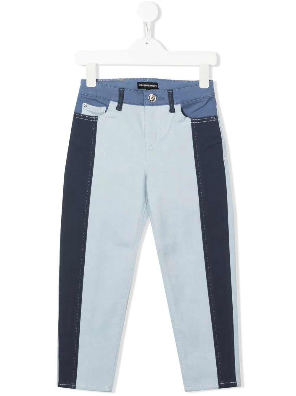 

Emporio Armani Kids jeans con diseño patchwork - Azul