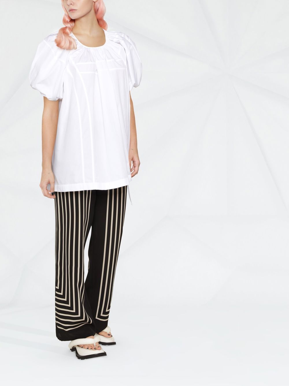 Jil Sander Blouse met pofmouwen - Wit