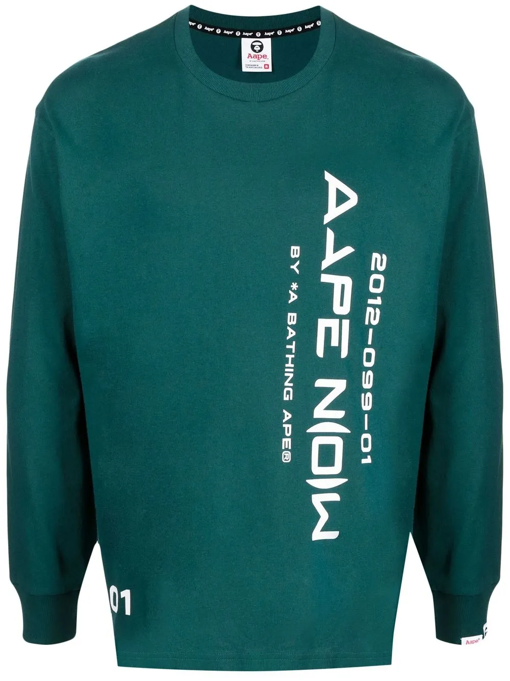 

AAPE BY *A BATHING APE® playera manga larga con logo estampado - Verde