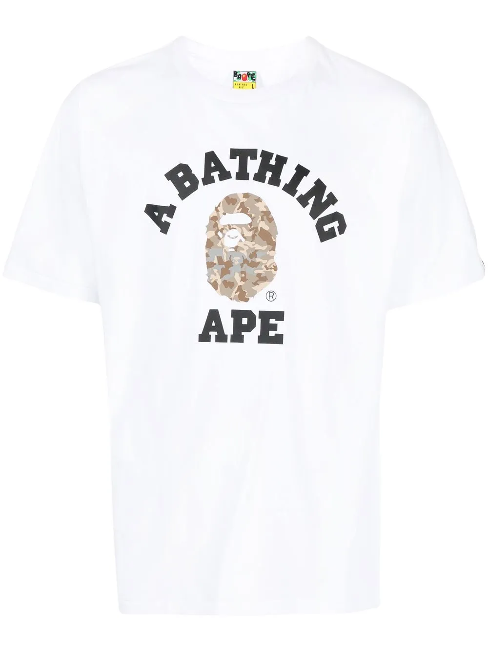 

A BATHING APE® playera con logo estampado - Blanco