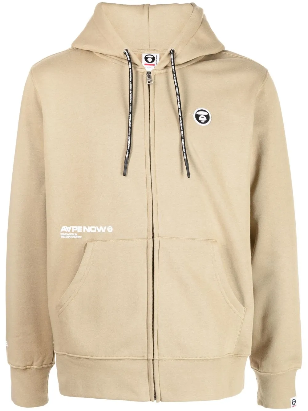 AAPE BY *A BATHING APE® logo-patch zipped hoodie - Brown