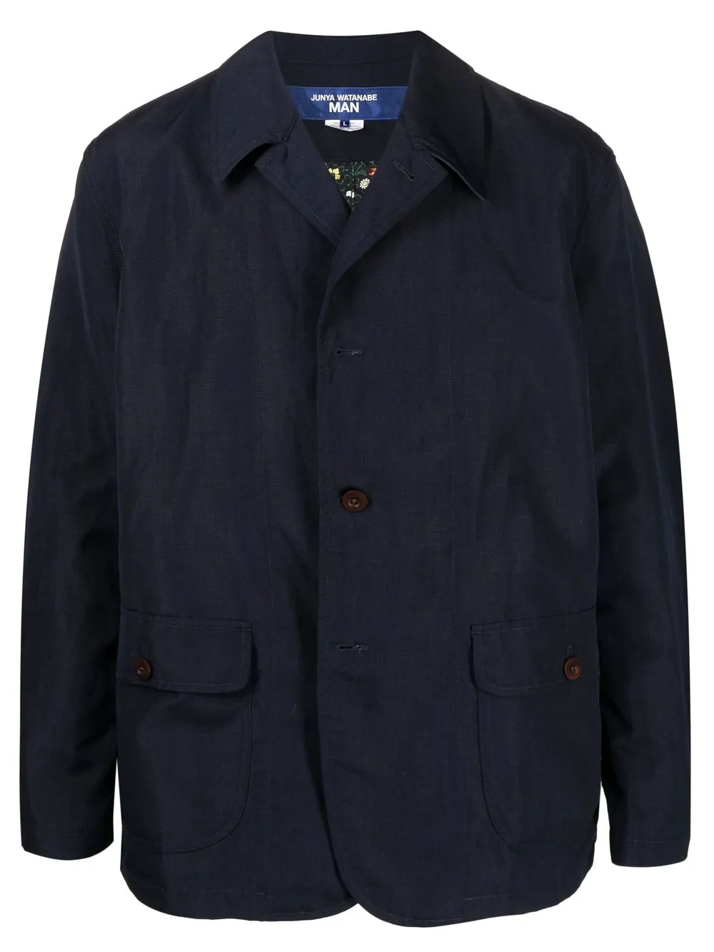 

Junya Watanabe single-breasted wool-linen jacket - Blue