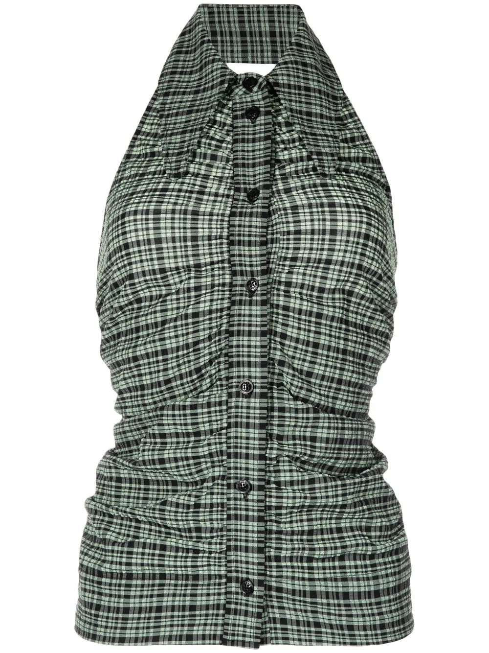 

GANNI top con cuello halter - Negro