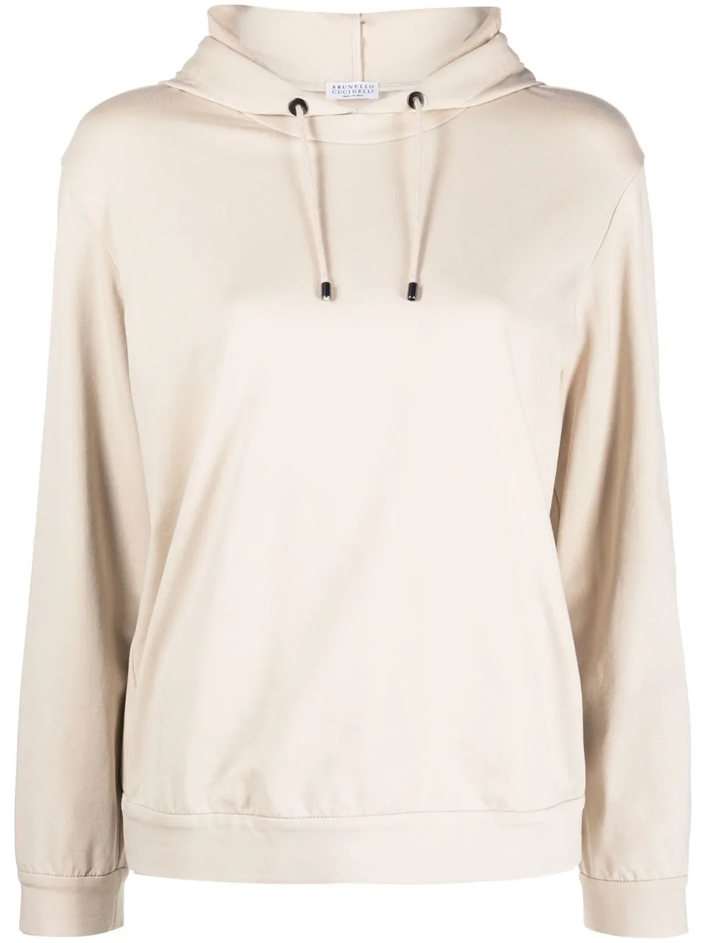 

Brunello Cucinelli rib-trimmed long-sleeve hoodie - Neutrals