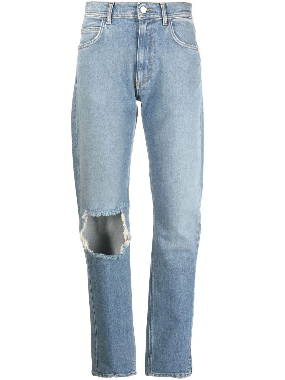 ripped slim-cut denim jeans
