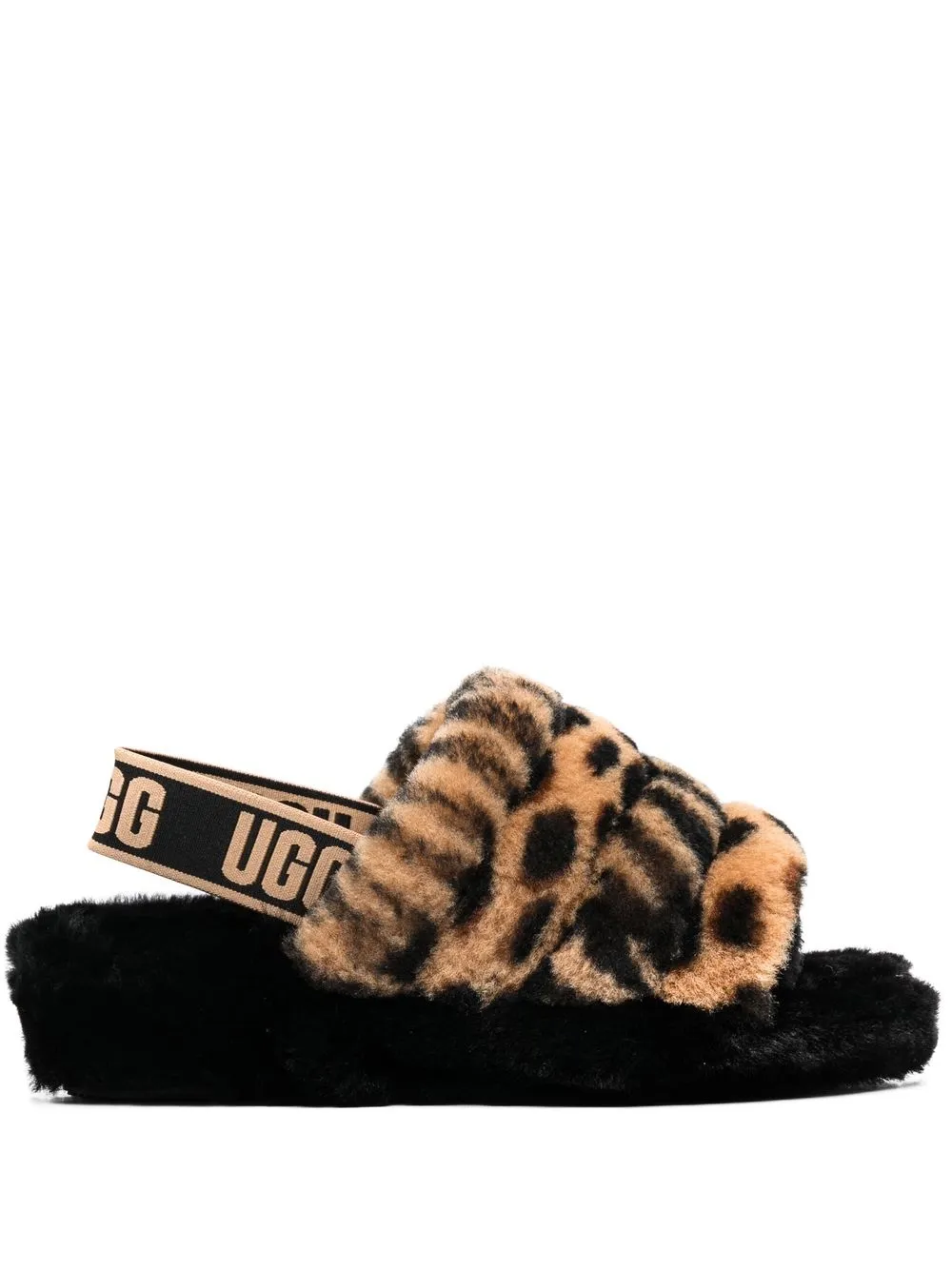 

UGG sandalias con animal print y tira trasera - Marrón