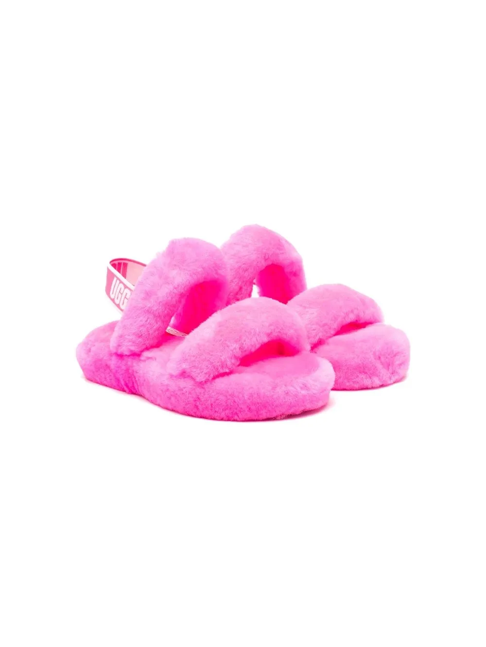 

UGG Kids Fluff Yeah slingback-strap sandals - Pink