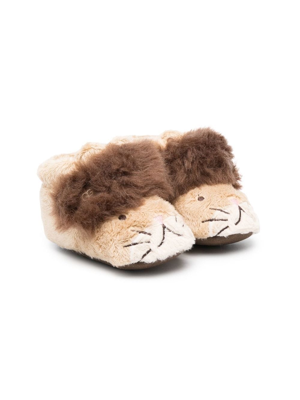 Ugg Babies' Bixbee Lion Stuffie 人造皮草婴儿袜 In Neutrals