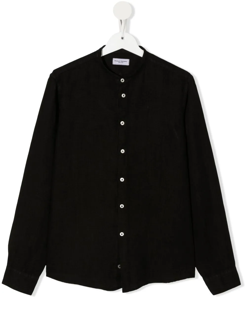 

Paolo Pecora Kids camisa sin cuello con botones - Negro