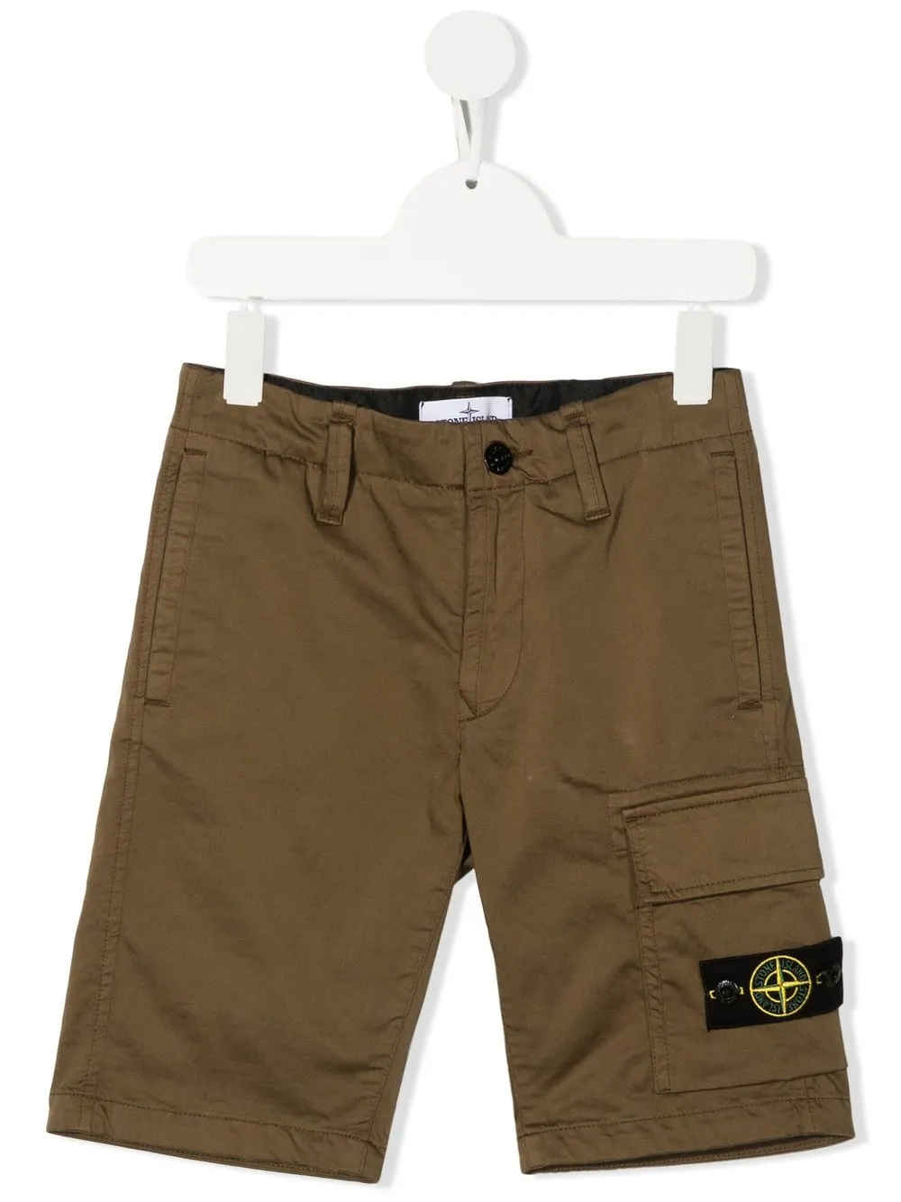 

Stone Island Junior shorts cargo con parche del logo - Verde